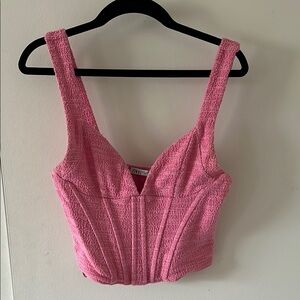 Zara Pink Fitted Bustier Tank Top